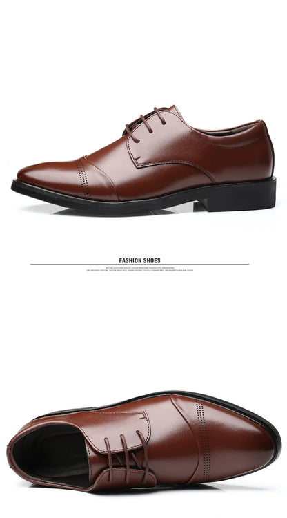 Men’s Formal Leather Shoes – Classic Business Dress Shoes in Large Sizes