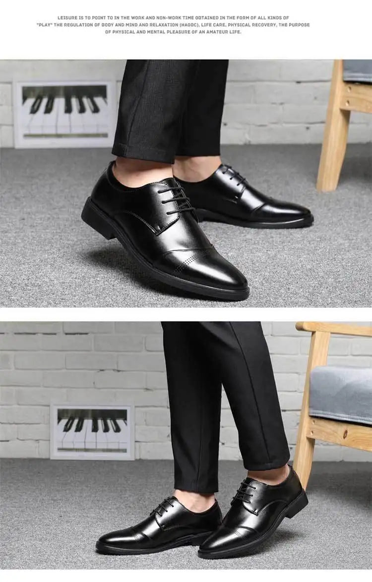 Men’s Formal Leather Shoes – Classic Business Dress Shoes in Large Sizes