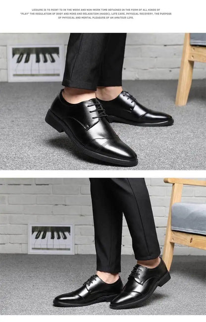 Men’s Formal Leather Shoes – Classic Business Dress Shoes in Large Sizes
