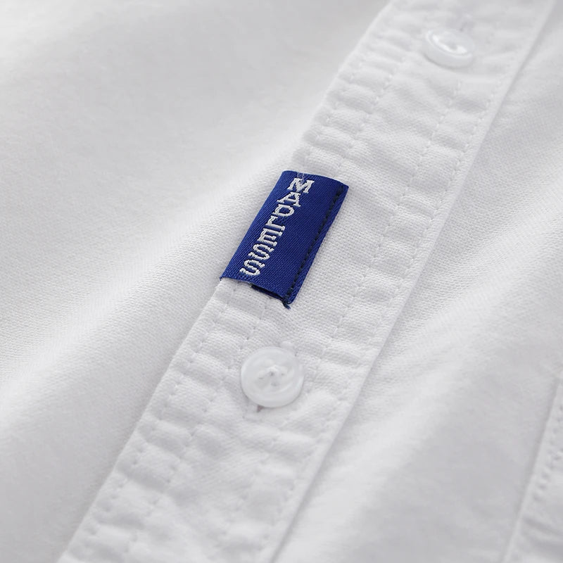 Men’s 100% Cotton Oxford Shirt – Short Sleeve Solid Color Casual Summer Top