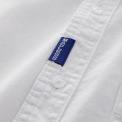 Men’s 100% Cotton Oxford Shirt – Short Sleeve Solid Color Casual Summer Top