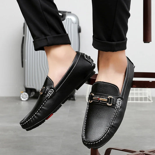 Handcrafted Leather Loafers – Effortless Comfort with Korean-Inspired Style