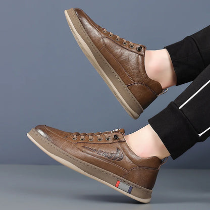 Trendy Men's Casual Shoes Simple Men's Retro Genuine Leather Shoes Elegant Formal  Commuter Work Shoes Free Delivery Loafers