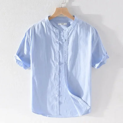 Relaxed Japanese Style Linen Shirt – Breezy Summer Comfort with Artistic Charm