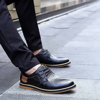 Men’s Oxford Shoes – Genuine Leather Brogue Lace-Up Dress Footwear, Italian Luxury Brand Moccasins & Loafers, Plus Size 38–48