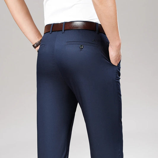 Cool & Comfortable Men’s Summer Trousers – Smart Bamboo Fiber Blend for Work or Casual