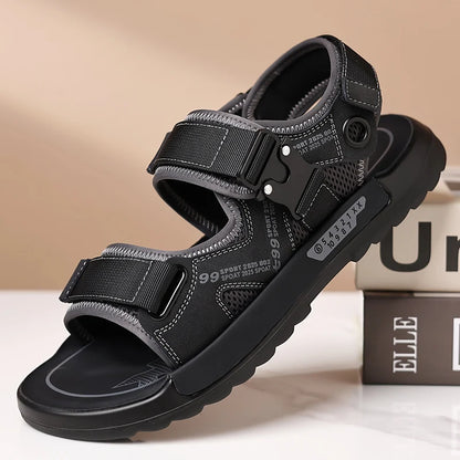 Handmade Men’s Summer Sandals – Genuine Leather Open-Toe Casual Shoes, Breathable Lightweight Outdoor Beach & Work Footwear