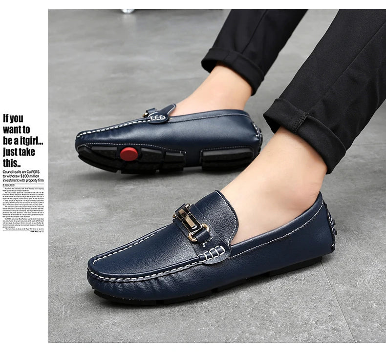 Handcrafted Leather Loafers – Effortless Comfort with Korean-Inspired Style