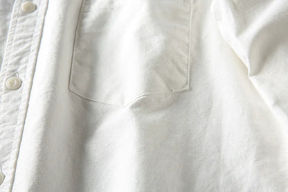 Japanese Short Sleeve Loose Fit Ox Cloth Men's Breathable Cotton