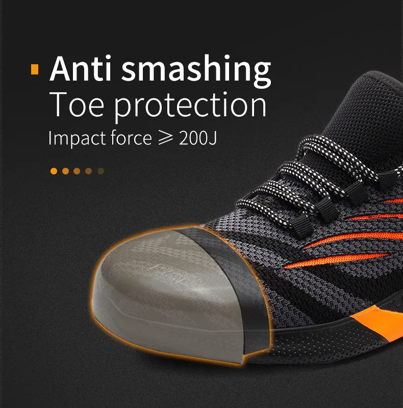 Men’s Safety Work Shoes – Anti-Puncture Indestructible Sneakers, Lightweight Protective Boots