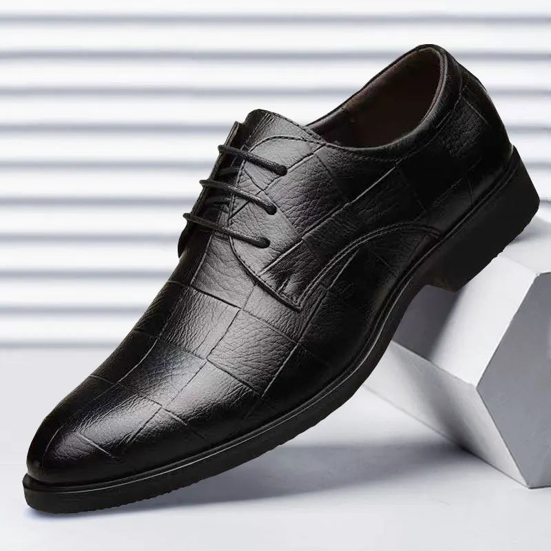 Men’s Leather Shoes – Classic Autumn Business Dress Shoes, British Style Comfort Casual Formal Wedding Footwear