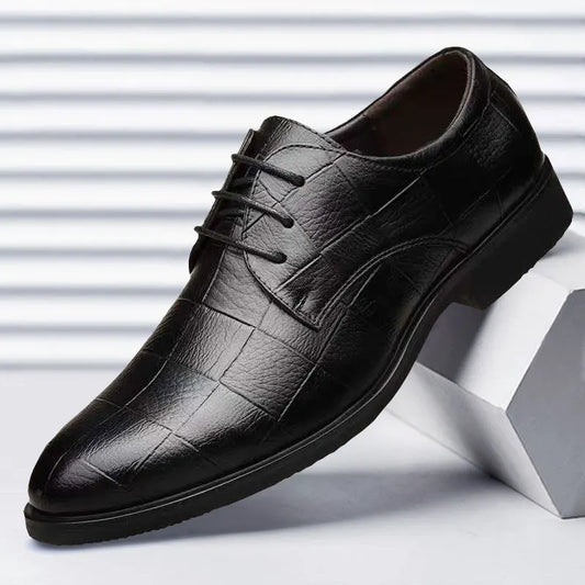 Men’s Leather Shoes – Classic Autumn Business Dress Shoes, British Style Comfort Casual Formal Wedding Footwear