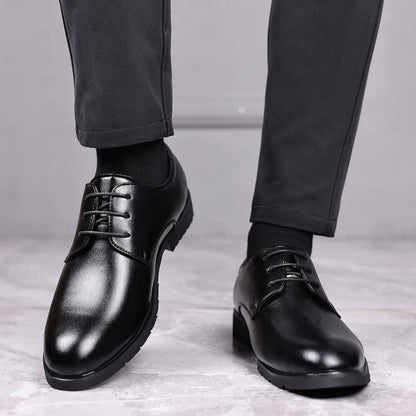 Men’s Formal Leather Dress Shoes – Italian Luxury Lace-Up with Breathable Non-Slip Sole