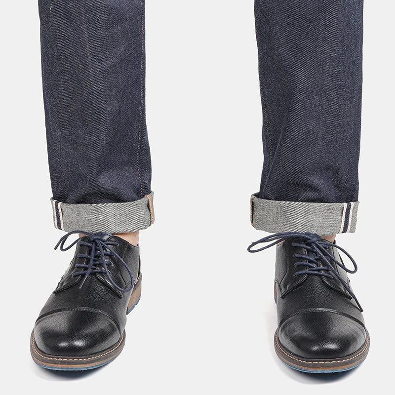 Retro Men's Derby Shoes 2024 New Men Casual shoes Fashion Men Leather Shoes #AL6604