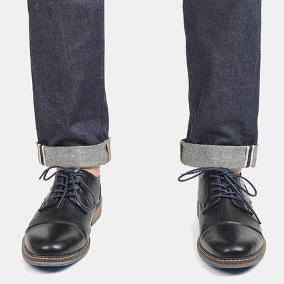 Retro Men's Derby Shoes 2024 New Men Casual shoes Fashion Men Leather Shoes #AL6604