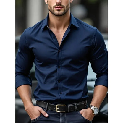 Timeless Men’s Smart Casual Shirt – Stretch Comfort for Work or Everyday Style