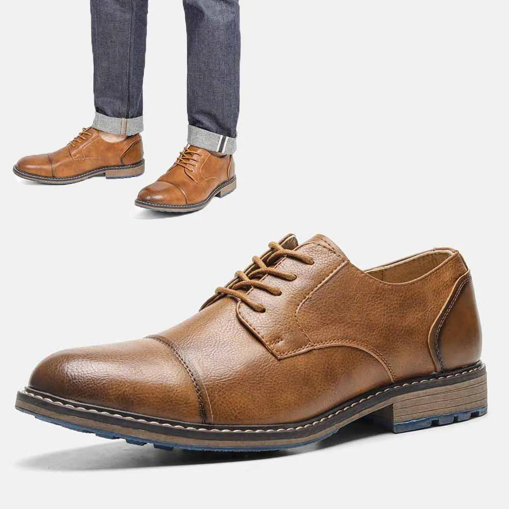 Retro Men's Derby Shoes 2024 New Men Casual shoes Fashion Men Leather Shoes #AL6604
