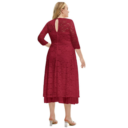 Elegant Lace Evening Dress – Timeless Plus Size Style for Weddings & Parties