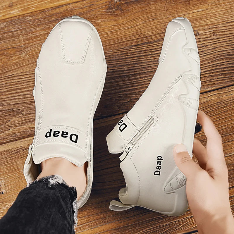 Luxury Men's Casual Shoes Designer Leather Shoes Soft Soles Comfort Sneakers Outdoor Lightweight Flats Anti Slip Walking Shoes