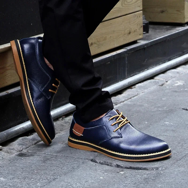 Men’s Oxford Shoes – Genuine Leather Brogue Lace-Up Dress Footwear, Italian Luxury Brand Moccasins & Loafers, Plus Size 38–48