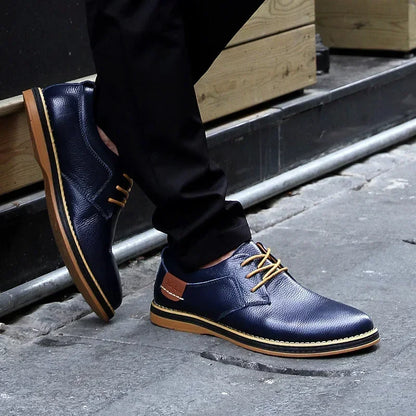 Men’s Oxford Shoes – Genuine Leather Brogue Lace-Up Dress Footwear, Italian Luxury Brand Moccasins & Loafers, Plus Size 38–48