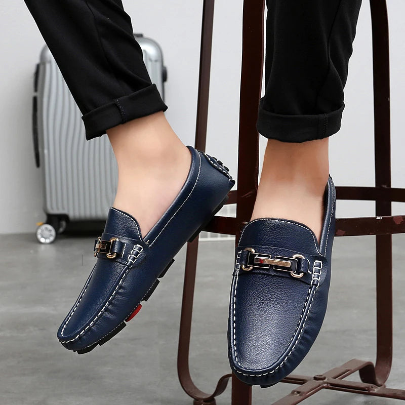 Handcrafted Leather Loafers – Effortless Comfort with Korean-Inspired Style