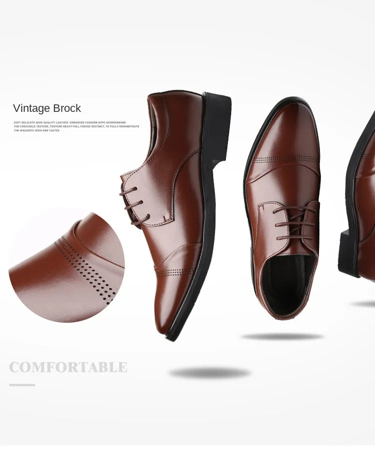 Men’s Formal Leather Shoes – Classic Business Dress Shoes in Large Sizes