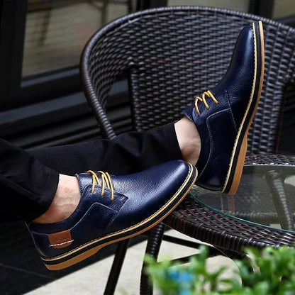 Men’s Oxford Shoes – Genuine Leather Brogue Lace-Up Dress Footwear, Italian Luxury Brand Moccasins & Loafers, Plus Size 38–48