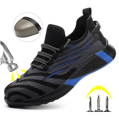Men’s Safety Work Shoes – Anti-Puncture Indestructible Sneakers, Lightweight Protective Boots