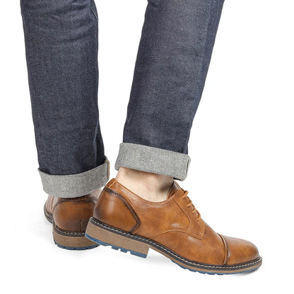 Retro Men's Derby Shoes 2024 New Men Casual shoes Fashion Men Leather Shoes #AL6604