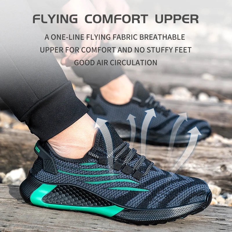 Men’s Safety Work Shoes – Anti-Puncture Indestructible Sneakers, Lightweight Protective Boots