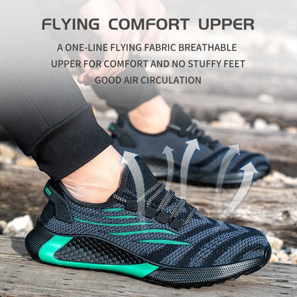 Men’s Safety Work Shoes – Anti-Puncture Indestructible Sneakers, Lightweight Protective Boots