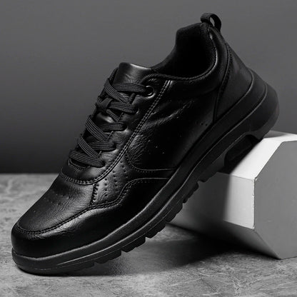 Men's Business Leather Shoes Soft Moccasin Shoes Comfortable Casual Shoes for Men Autumn Solid Black White Men Sneakers