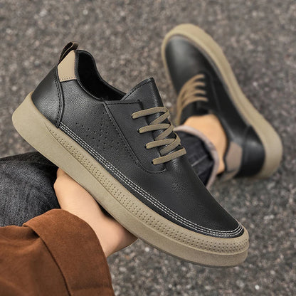 Outdoor Leather Men's Casual Shoes Fashion Breathable Slip-on man Loafers Comfortable Lazy Shoes Soft Flat Driving Walking Shoes