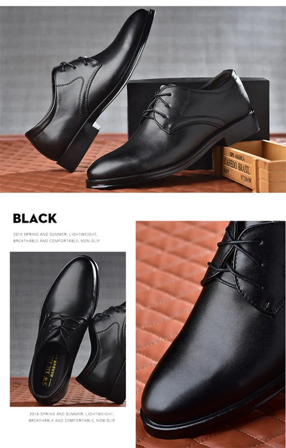 Men Formal Leather Shoes Black Pointed Toe Men Loafers Party Office Business Casual Shoes for Men Oxford Shoes Mens Dress Shoe