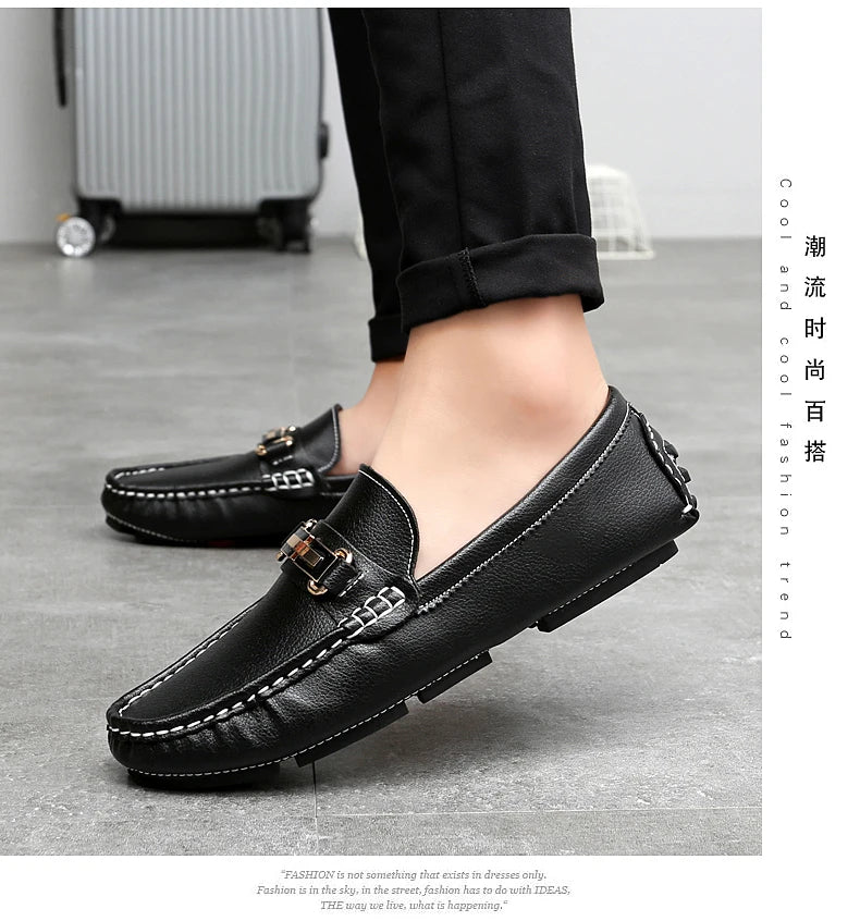 Handcrafted Leather Loafers – Effortless Comfort with Korean-Inspired Style