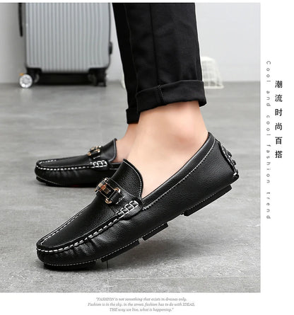 Handcrafted Leather Loafers – Effortless Comfort with Korean-Inspired Style