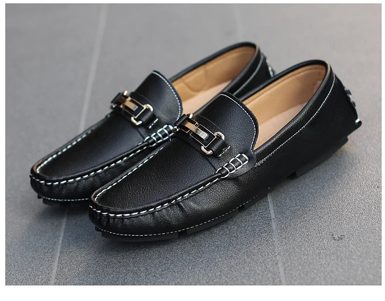 Handcrafted Leather Loafers – Effortless Comfort with Korean-Inspired Style