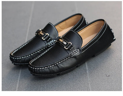 Handcrafted Leather Loafers – Effortless Comfort with Korean-Inspired Style