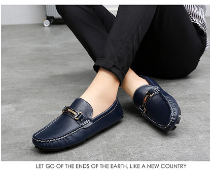 Handcrafted Leather Loafers – Effortless Comfort with Korean-Inspired Style