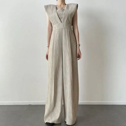 Chic Retro Jumpsuit – Flattering High Waist & Wide Leg Style for Effortless Summer Elegance