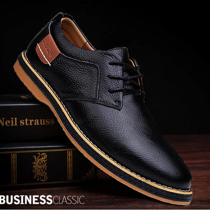 Men’s Oxford Shoes – Genuine Leather Brogue Lace-Up Dress Footwear, Italian Luxury Brand Moccasins & Loafers, Plus Size 38–48