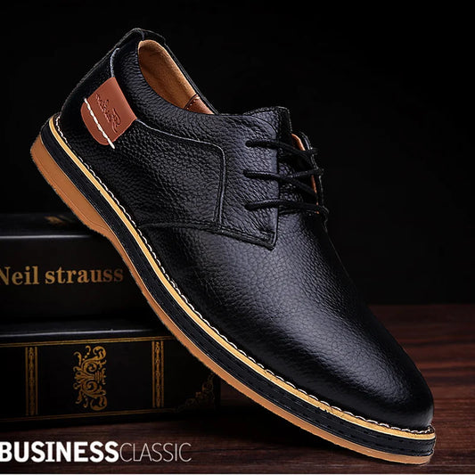 Men’s Oxford Shoes – Genuine Leather Brogue Lace-Up Dress Footwear, Italian Luxury Brand Moccasins & Loafers, Plus Size 38–48