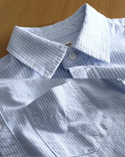 Classic Cotton Oxford Shirt – Effortless Stripes for Smart Summer Style