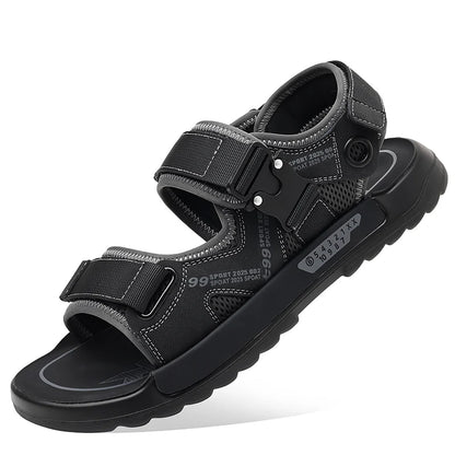 Handmade Men’s Summer Sandals – Genuine Leather Open-Toe Casual Shoes, Breathable Lightweight Outdoor Beach & Work Footwear