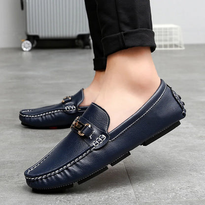 Handcrafted Leather Loafers – Effortless Comfort with Korean-Inspired Style
