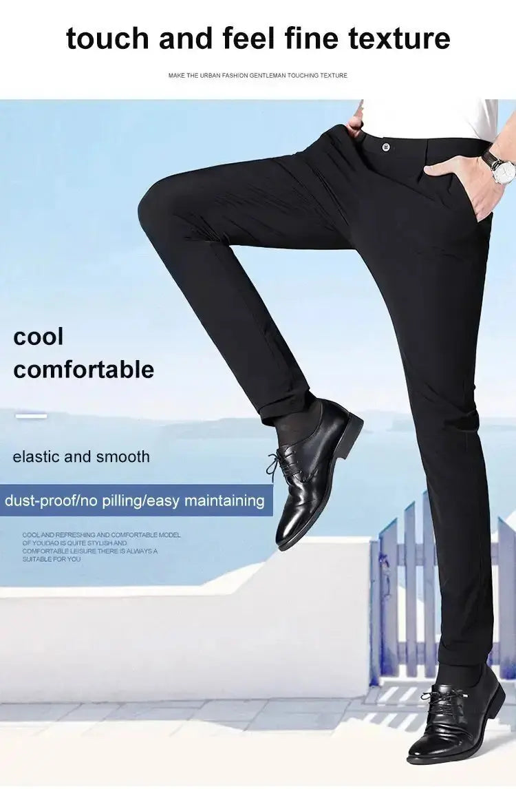 Lightweight Ice Silk Suit Pants – Cool Comfort with a Sharp Business Look
