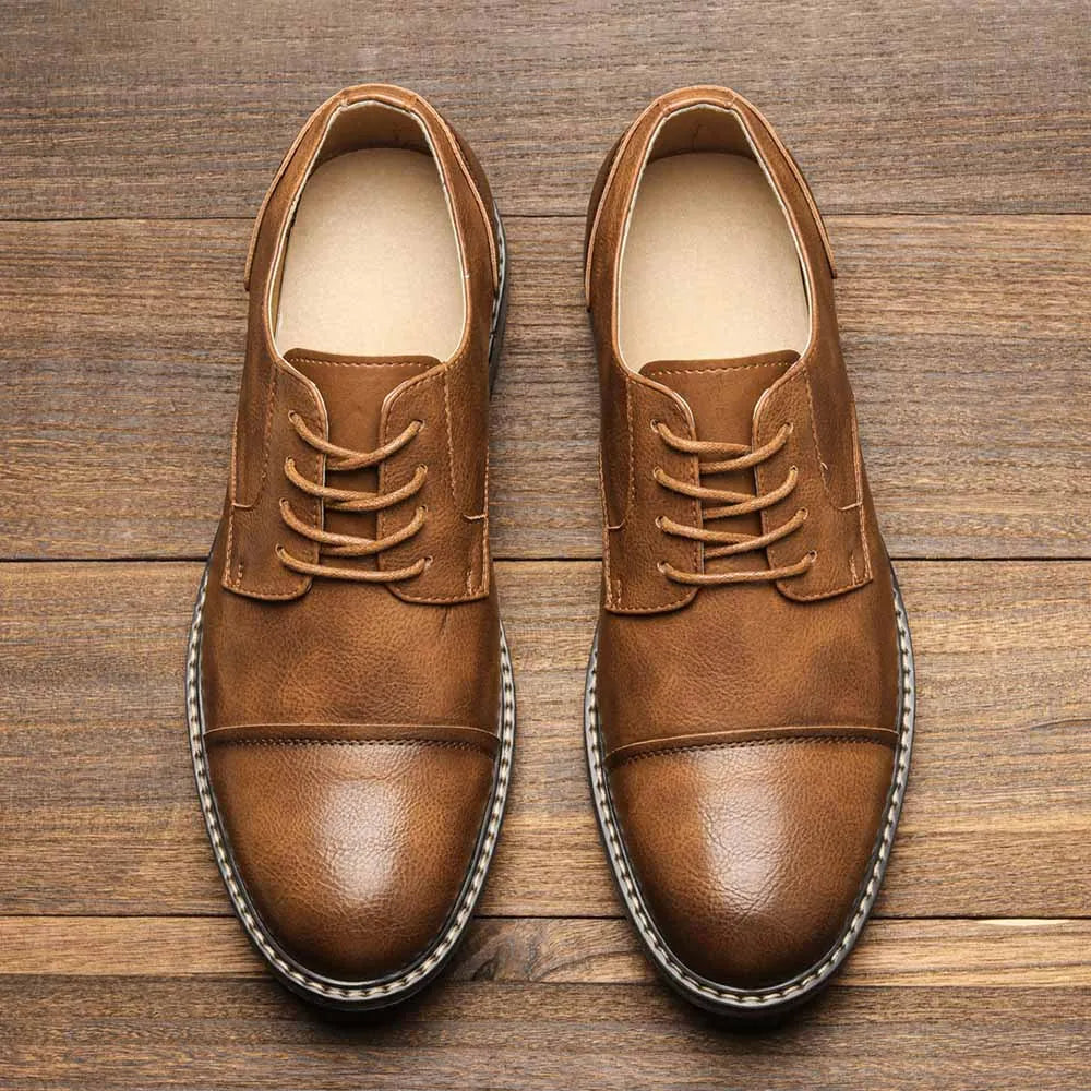 Retro Men's Derby Shoes 2024 New Men Casual shoes Fashion Men Leather Shoes #AL6604
