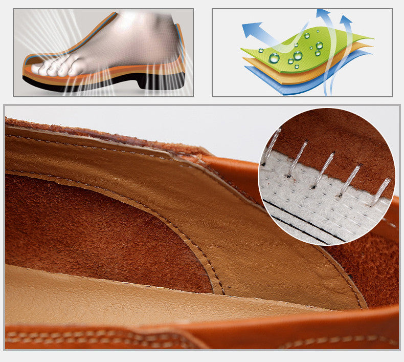 Men’s Genuine Leather Loafers – Casual Luxury Slip-On, Breathable Comfort