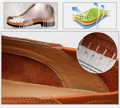 Men’s Genuine Leather Loafers – Casual Luxury Slip-On, Breathable Comfort